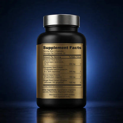 Postpartum Support Capsules with Adaptogenic Herbal Blend back label