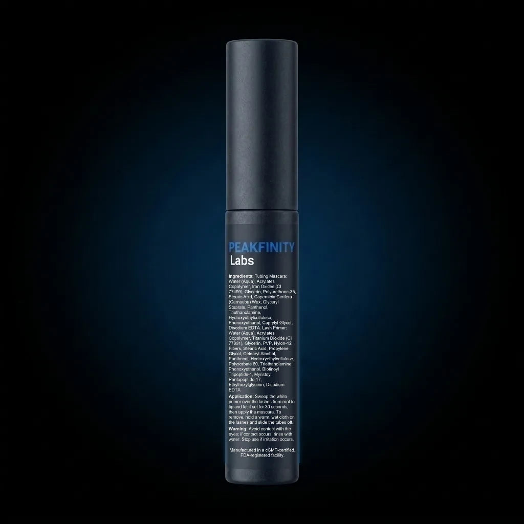 Tubing Mascara & Primer Duo back label