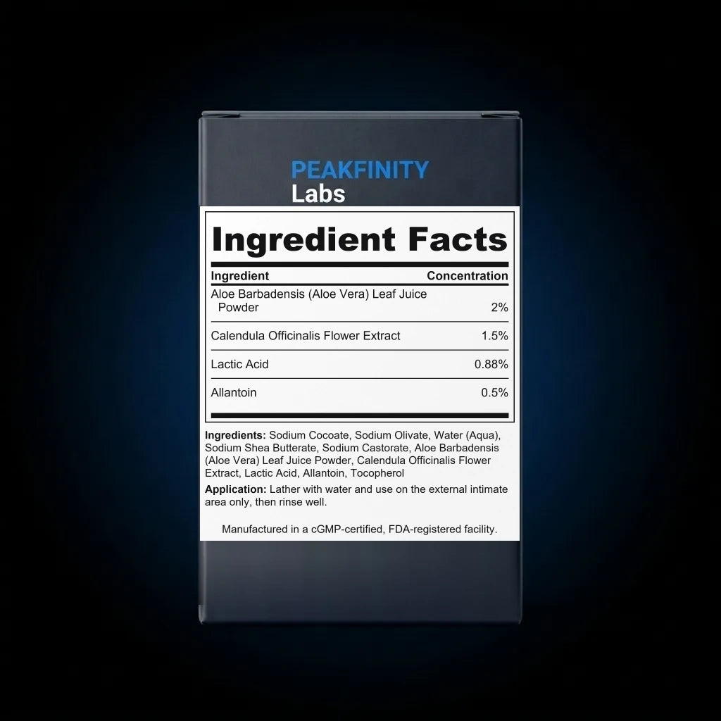 Natural Feminine Care Bar Soap back label