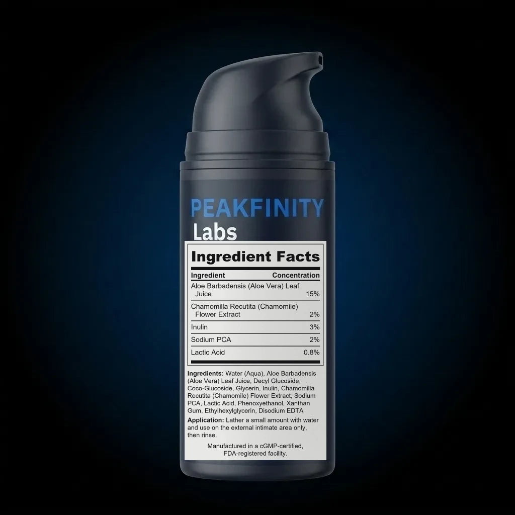 Plant-Based pH-Balancing Intimate Body Wash back label