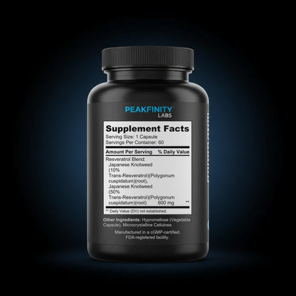 Resveratrol 50% back label