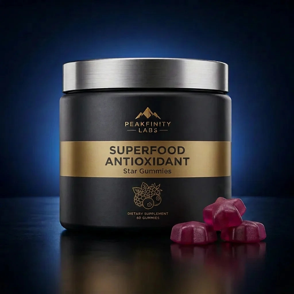 Peakfinity Labs Antioxidant Superfood Star Gummies with Multi-Fruit Blend