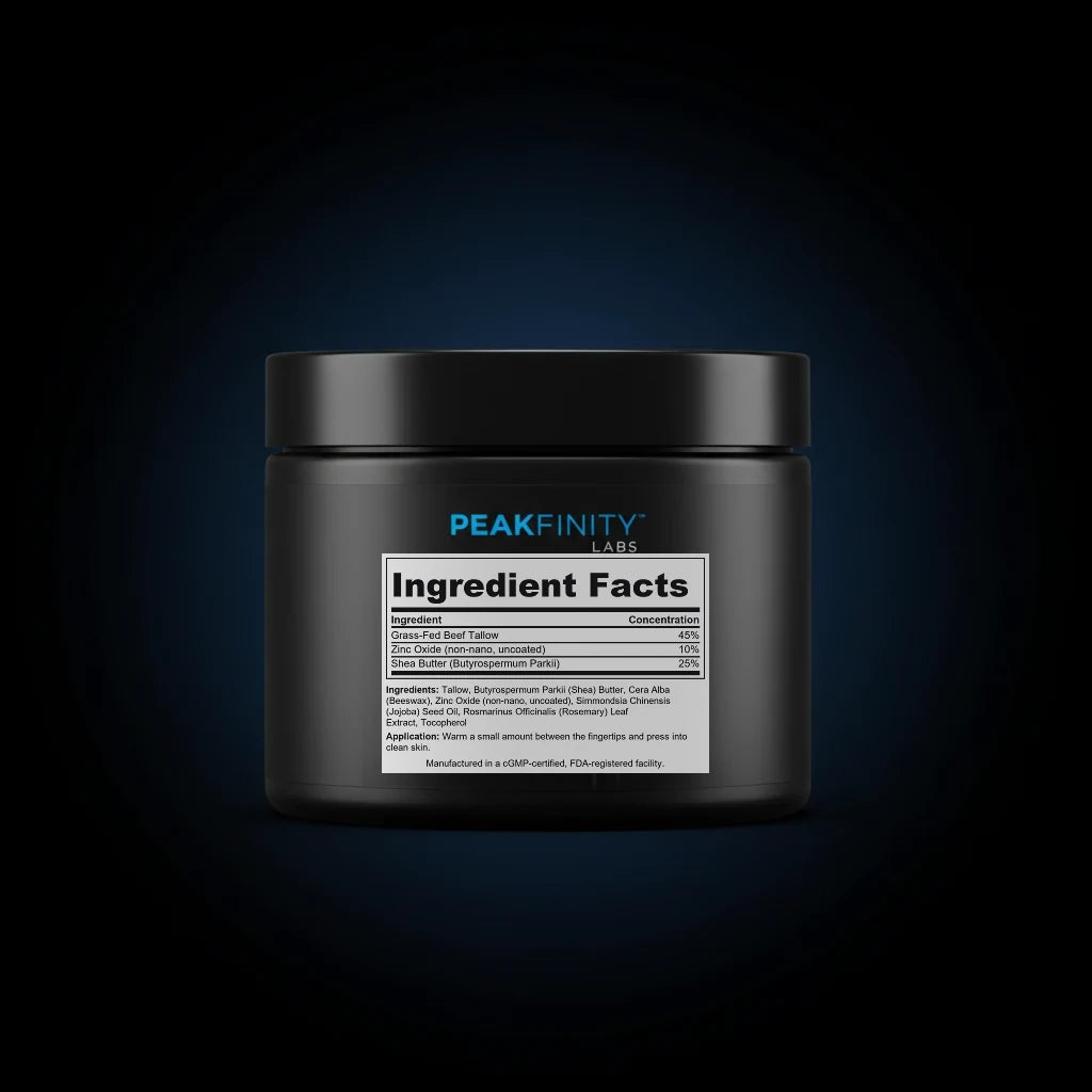 Tallow & Zinc Body Balm back label