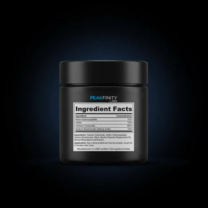 Teeth Whitening Powder with Nano Hydroxyapatite back label