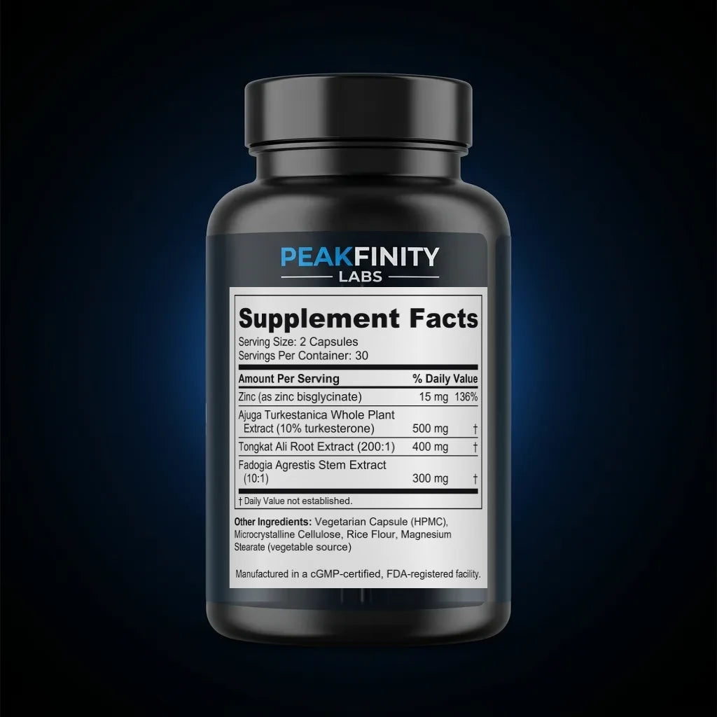 Turkesterone & Tongkat Ali Performance Capsules back label