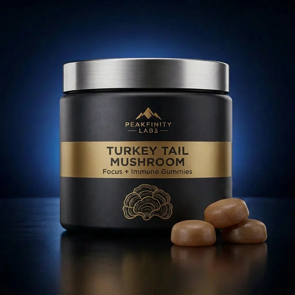 Peakfinity Labs Functional Turkey Tail Mushroom Gummies for Focus & Immunity