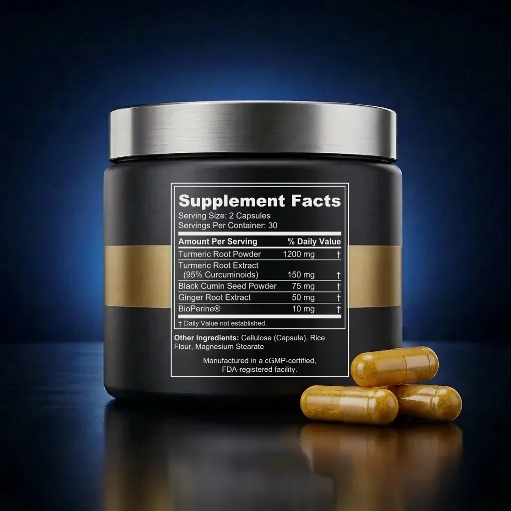 Advanced Turmeric Curcumin Complex with BioPerine® & Black Cumin back label