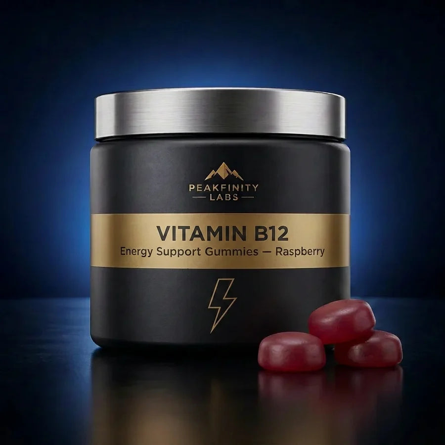 Peakfinity Labs Vitamin B12 1000 mcg Energy Support Gummies - Raspberry