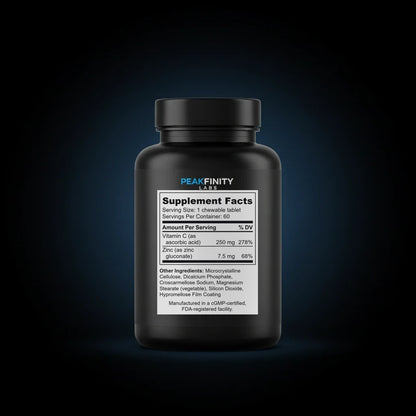 Vitamin C & Zinc Chewable Tablets back label
