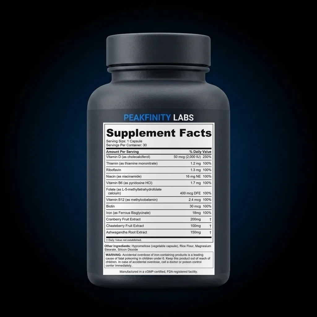 Women's Daily Support Multivitamin with Herbs - Berry Flavor back label