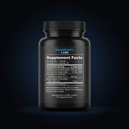 Zinc & Elderberry Immune Lozenges back label